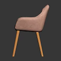 Pink Tufted Fabric Single Sofa With Elegant Wooden Legs Design
