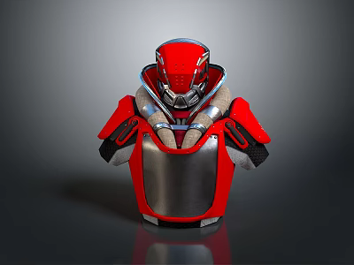 Red And Silver Protective Safety Vest For Daily Household Use With Comfortable Fit 3d model