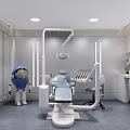 Modern Dental Treatment Room With Hi Tech Chair Earth Screen And Medical Devices