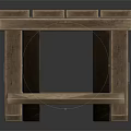 Sturdy Rustic Wooden Folding Table With Slatted Top And Cross Leg Design
