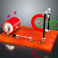 Cola Cola Can Science Experiment Model With Wooden Base Red Green Coils And Metal Stands