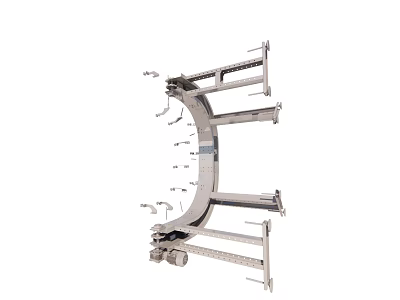 Industrial Metal Mechanical Frame Structure With Support Bars And Connectors 3d model