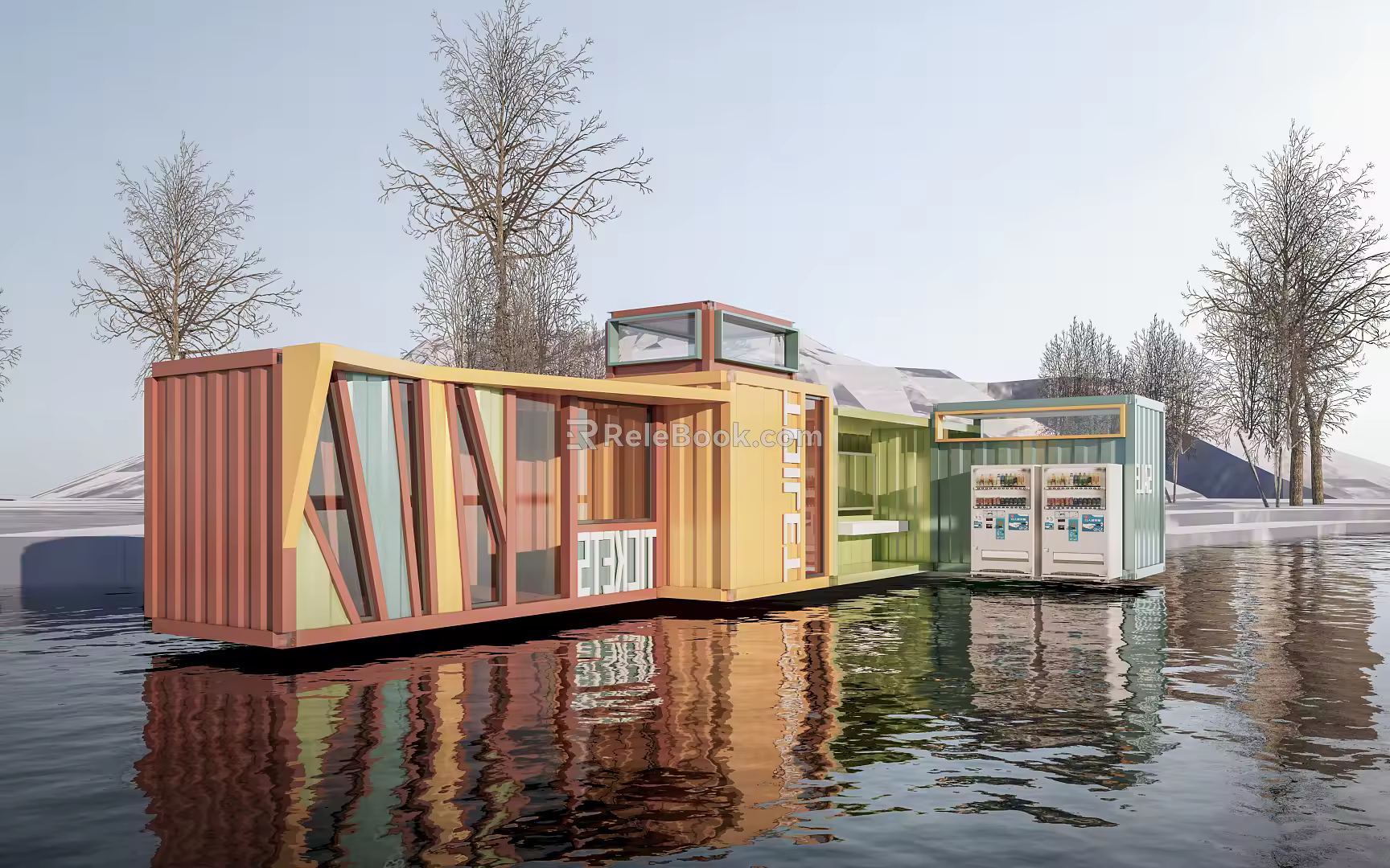 Modern Container Architecture Container Cafe Station Architecture Landscape Architecture 3d model