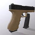 Tan and Black Tactical Pistol With Detachable Magazine And Ergonomic Grip