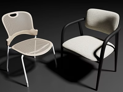 Modern Single Chairs Featuring Mesh Back And Upholstered Seat With Armrest Design 3d model