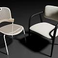 Modern Single Chairs Featuring Mesh Back And Upholstered Seat With Armrest Design