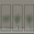 Textured Glass Room Dividers With Black Frame For Interior Decoration