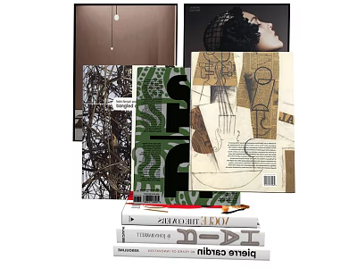 Stacked Books And Magazines With Artistic Cover Designs And Creative Illustrations 3d model