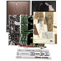 Stacked Books And Magazines With Artistic Cover Designs And Creative Illustrations