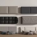Soft Upholstered Headboard Designs In Gray Black Beige With Tufted Panels And Decorative Cushions