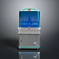 Retro AM FM Radio With Elite Blue Silver Metallic Mesh Front And Wheels Design