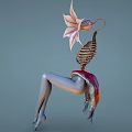 Game Movie Fantasy Character With Lily Flower Skeleton And Pale Female Legs
