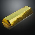 Gold Bar Decorative Ornament With Shiny Golden Textured Surface On Black Reflective Background