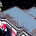 Future Architecture With Illuminated Glass Structure And Digital Display Panels