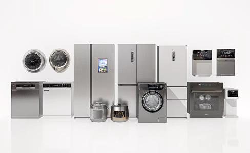 Modern refrigerator washing machine disinfection cabinet dishwasher washing and drying machine freezer wall-mounted washing machine rice cooker water dispenser coffee machine 3d model