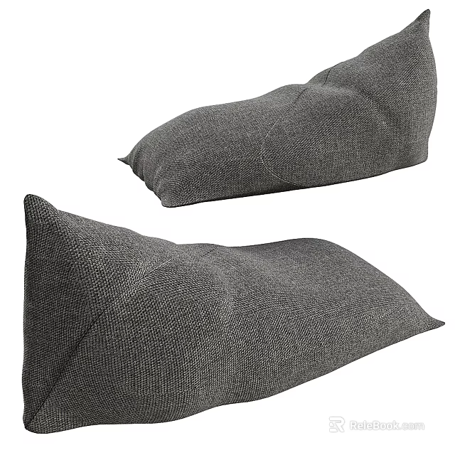 Gray Fabric Bean Bag Chairs With Soft Comfortable Design For Home 3d model 