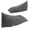 Gray Fabric Bean Bag Chairs With Soft Comfortable Design For Home 3d model