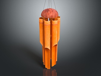 Modern wind chimes and bamboo bells 3d model