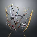 Various Medieval Weapons Collection Featuring Scimitars Swords And Blades In Circular 3d model