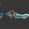 Mythical Skeleton Sword With Blue Glowing Blade And Intricate Bone Design