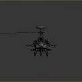 Military Attack Helicopter With Radar Dome Rotor Blades And Weapon Mounts 3D Render