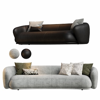 Modern Arc Multiplayer Sofa 3d model