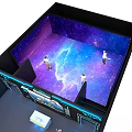 Space Themed Cinema Interior With Starry Sky Background And Interactive Tech Design 3d model