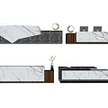 Modern Reception Desk Front Desk 3d model