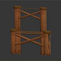 Wooden Equipment Frame Structure With Multi Layer Storage Stand And Metal Component