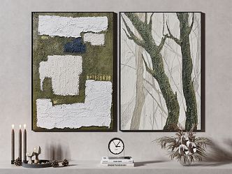 Quiet abstract painting decorative painting 3d model