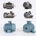 Industrial Electric Motors With Various Types And Blue Gray Bodies