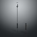 Two Sizes Telescopic Metal Poles With Black Grip And Top Mounted Components