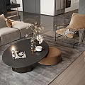 Modern Living and Dining Room Interior With Sofa Coffee Table Bookshelves Floor to Ceiling Windows