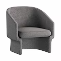 Grey Fabric Accent Chair with Armrests Modern Comfortable Minimalist Design