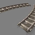 Curved Railway Tracks With Wooden Sleepers And Gravel Ballast Construction Details