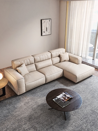 Modern Corner Sofa Italian Minimalist Corner Tofu Block Sofa 3d model