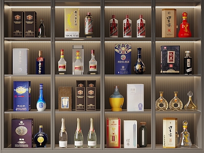 Liquor Bottle Moutai Liquor Gift Box High-grade Liquor Wuliangye 3d model