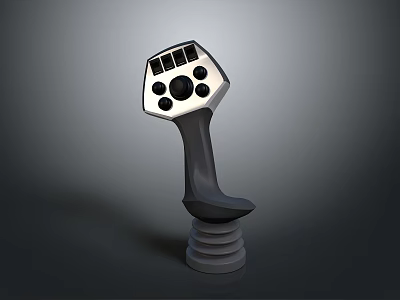 Advanced Spacecraft Control Joystick With Multiple Buttons Central Knob And Spiral Base For Space Exploration 3d model