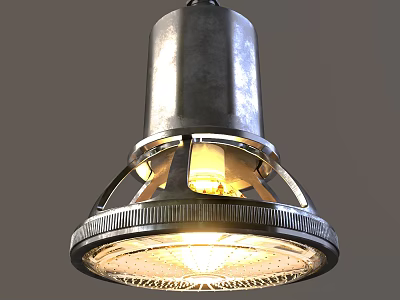Modern Metal Chandelier With Cylindrical Top Structural Support And Transparent Shade For Bright Lighting 3d model