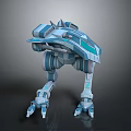 Futuristic 3D Mechanical Creature With Blue White Armor And Detailed Robot Structure 3d model