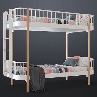 Modern Bed Bunk Bed Children Bunk Bed 3d model