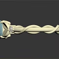 Elegant Golden Ring With Twisted Band Leaf Details And Blue Gemstone