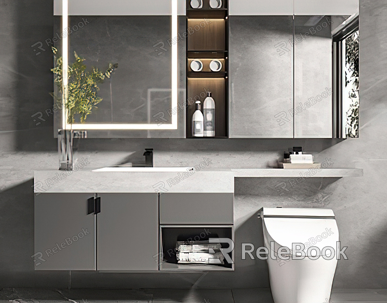 modern sink bathroom cabinet model