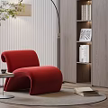 Single Sofa Floor Lamp Side Carpet Ornaments Decorative Painting 3d model