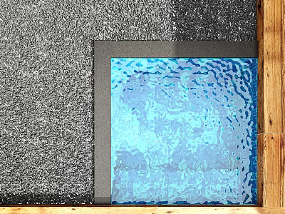 Modern Wall Decor With Blue Textured Glass And Black Frame Design 3d model