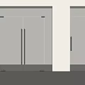 Modern Glass Double Doors Interior Design With Sleek Metal Handles And Mirrored Surface