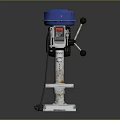 Blue Top Bench Drill Press With Metal Base And Adjustable Worktable Surface 3d model
