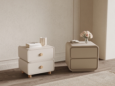 Cream wind bedside table model