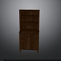 Wooden Brown Bookcase With Open Shelves And Lower Cabinet With Doors Home Furniture