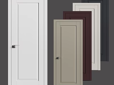 Stylish Hinged Doors In Various Colors For Home Interior Design 3d model